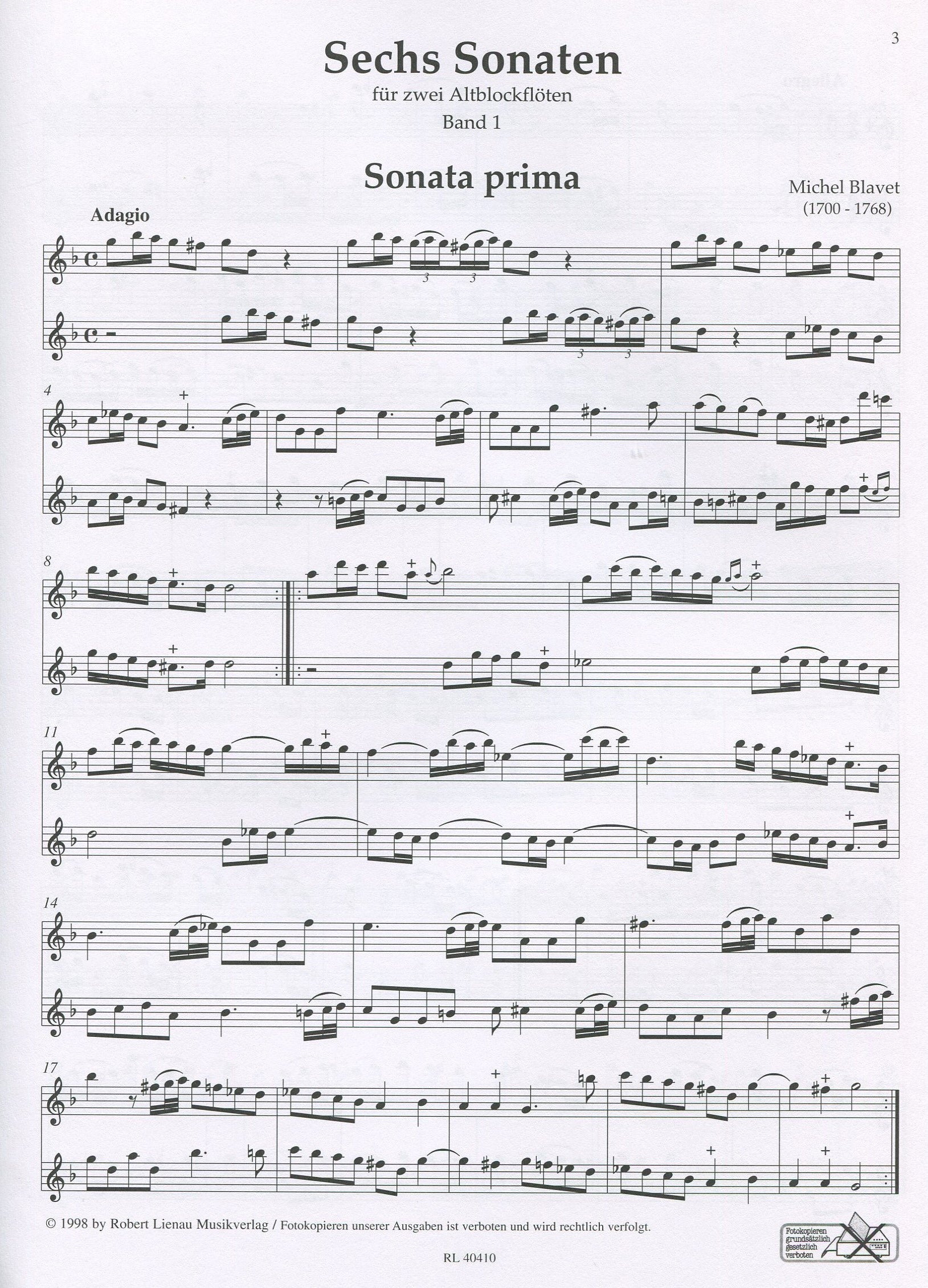 6 Sonatas Volume 1