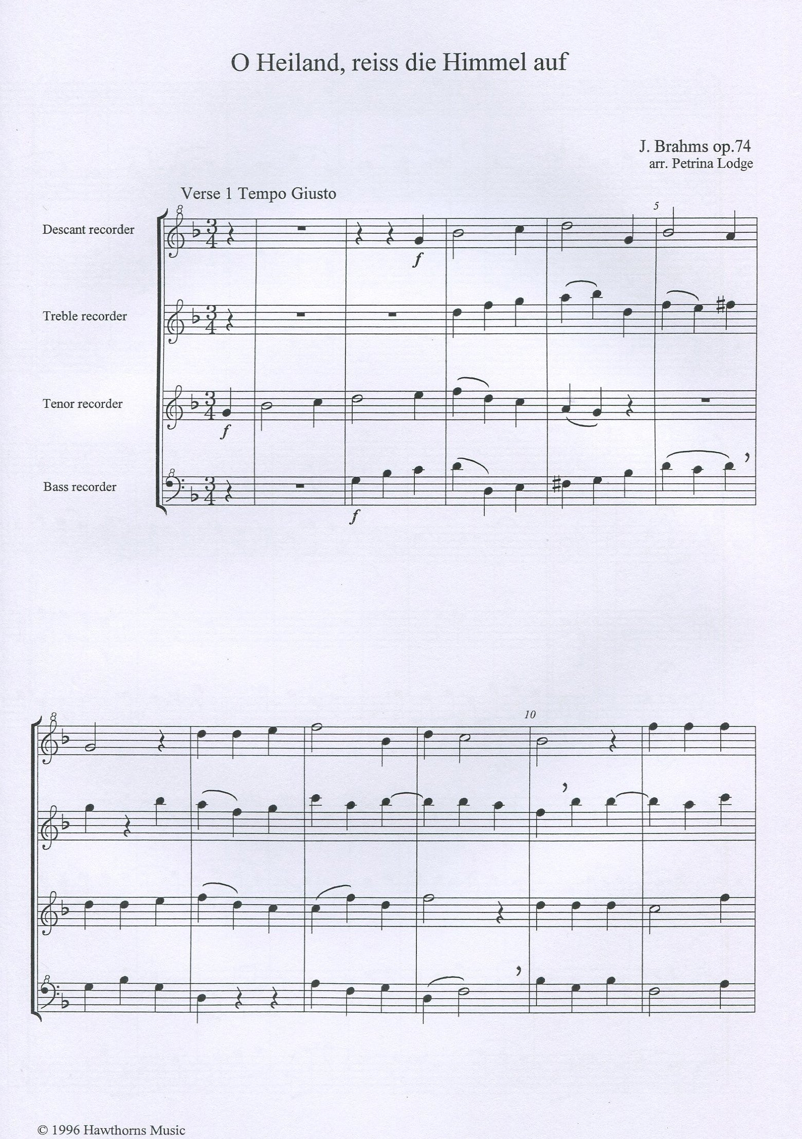 Motet,  "O Heiland, reiss die Himmel auf"