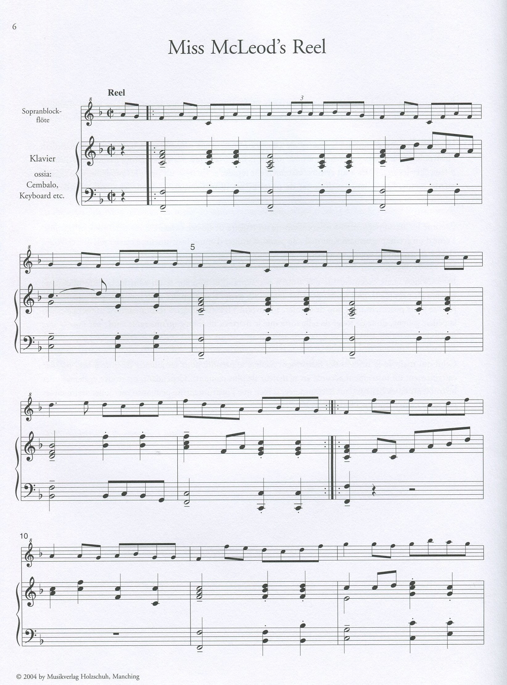 Irish Songs and Dances for Descant Recorder & Piano