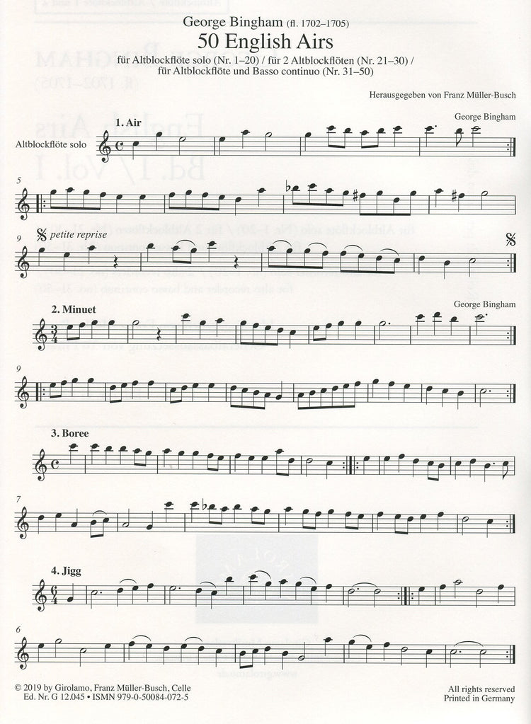 English Airs  Volume I