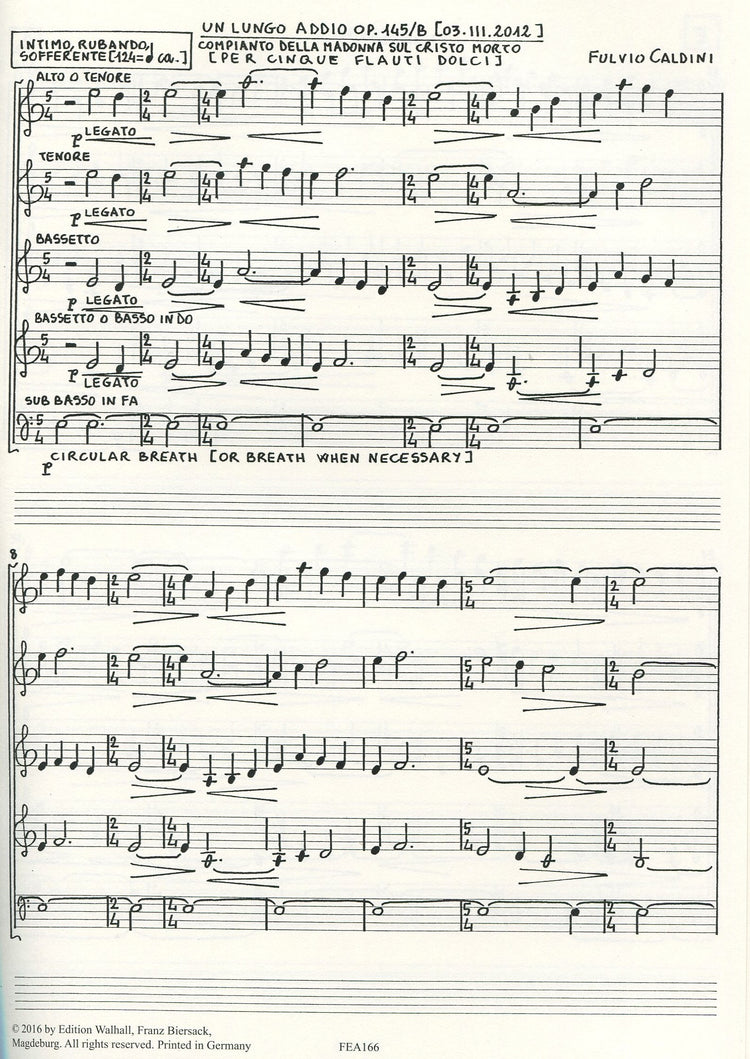 Un lungo addio Op.145B