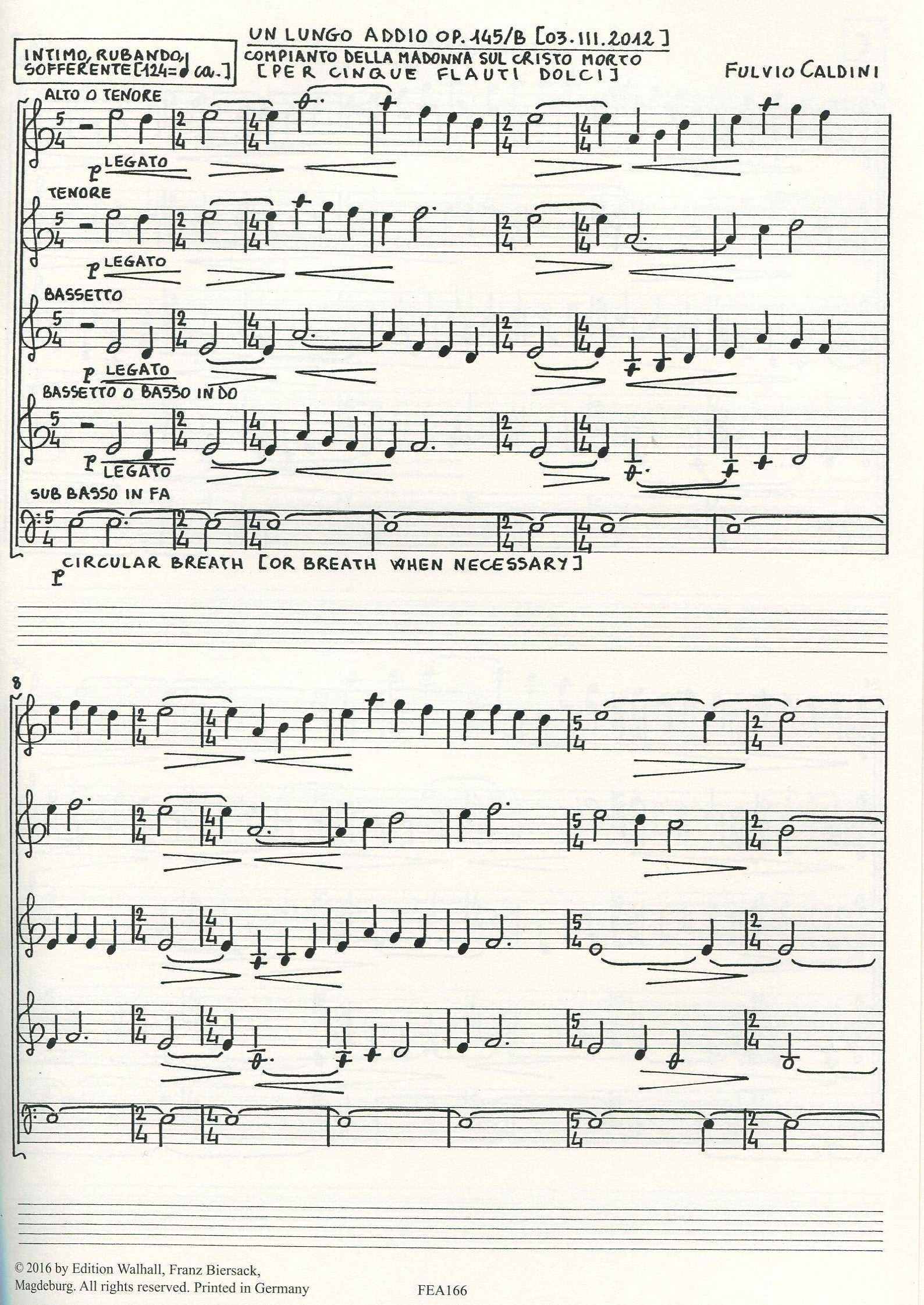 Un lungo addio Op.145B