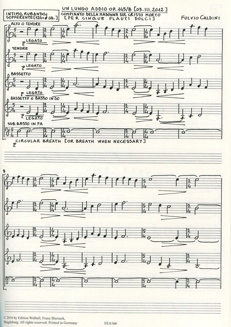 Un lungo addio Op.145B