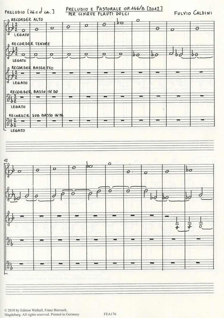 Preludio e Pastorale Op. 146/B