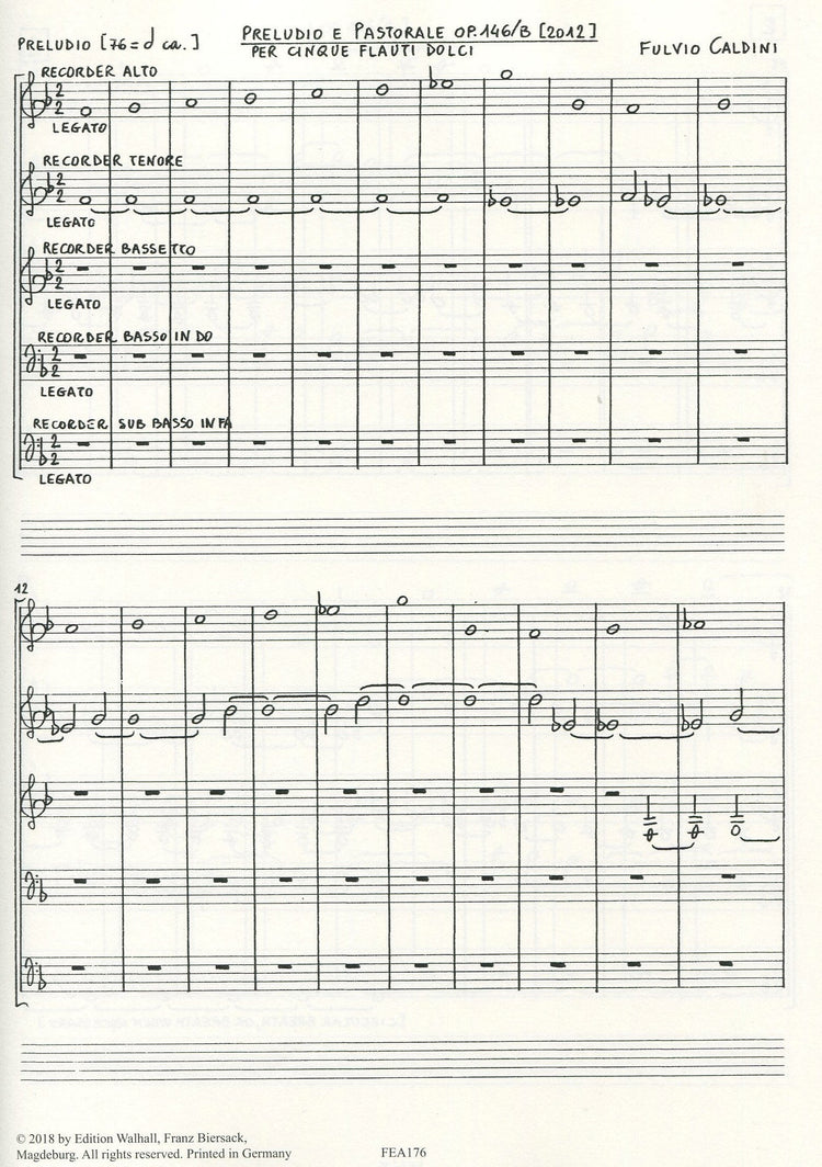 Preludio e Pastorale Op. 146/B