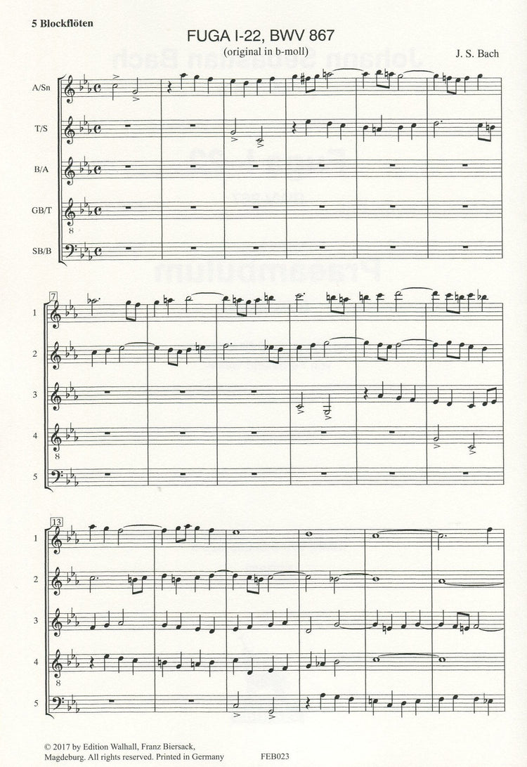 Fuga BWV867 & Praembulum BWV872a
