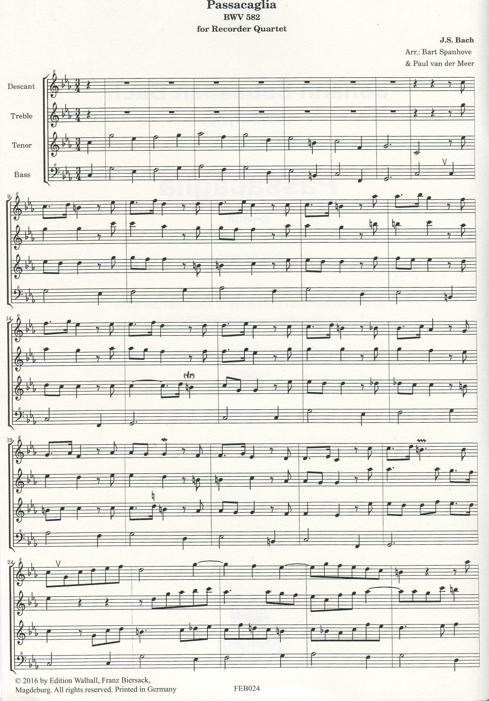 Passacaglia in c minor BWV 582