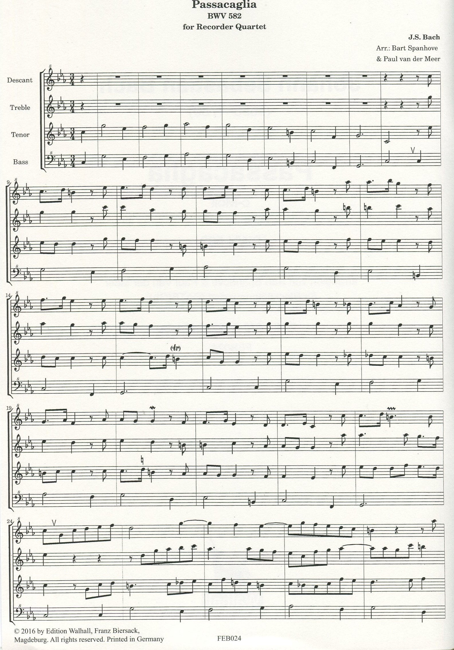 Passacaglia in c minor BWV 582