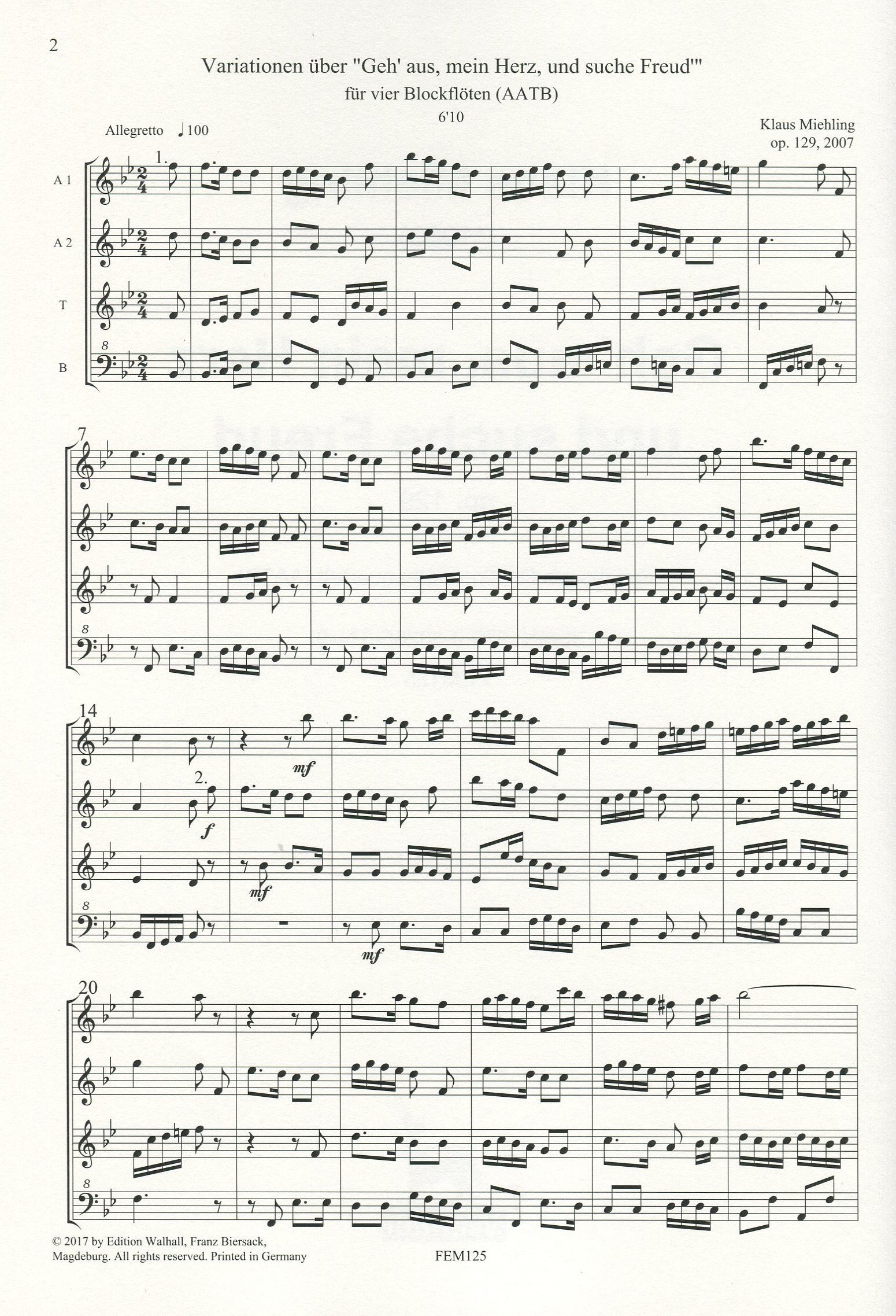 Geh aus, mein Herz und suche Freud Op.129