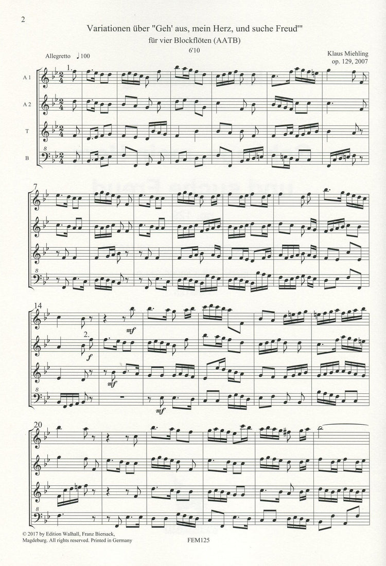 Geh aus, mein Herz und suche Freud Op.129