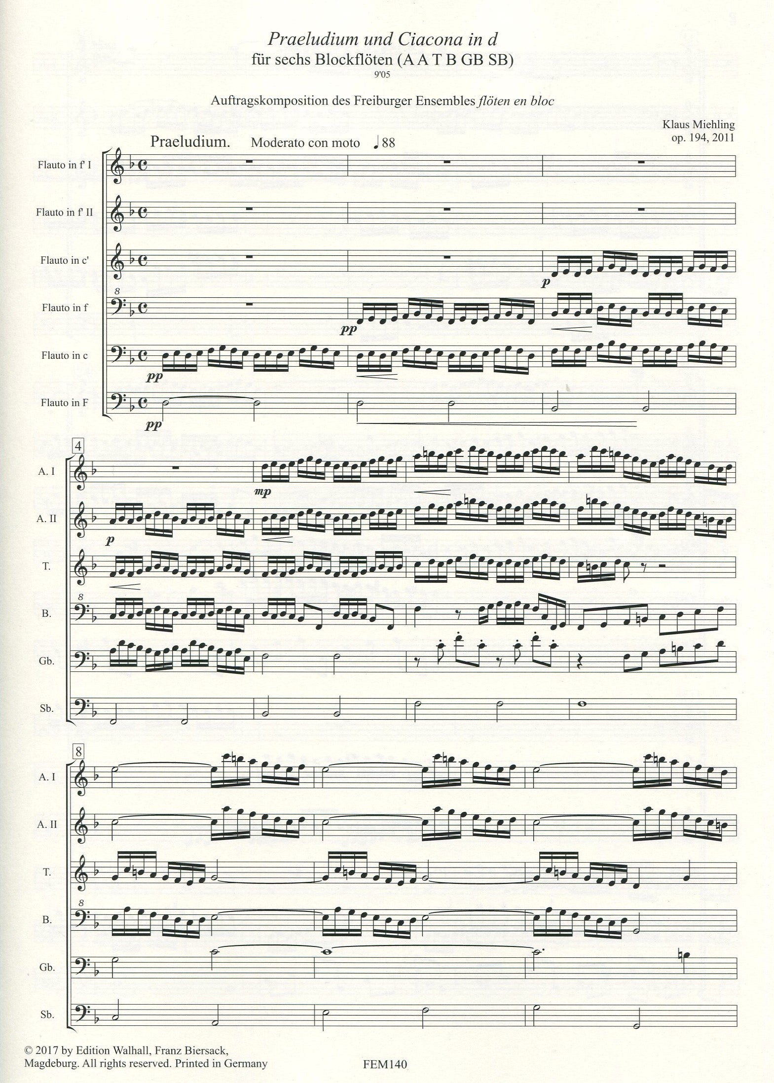 Praeludium und Ciacona in d minor Op 194