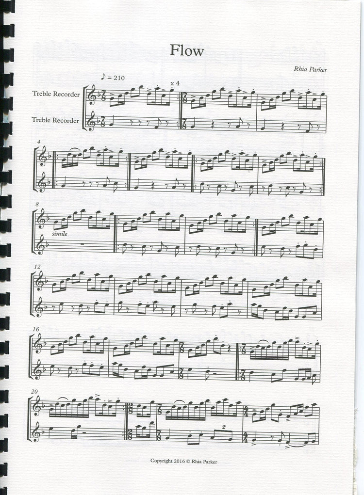 Flow for two treble recorders