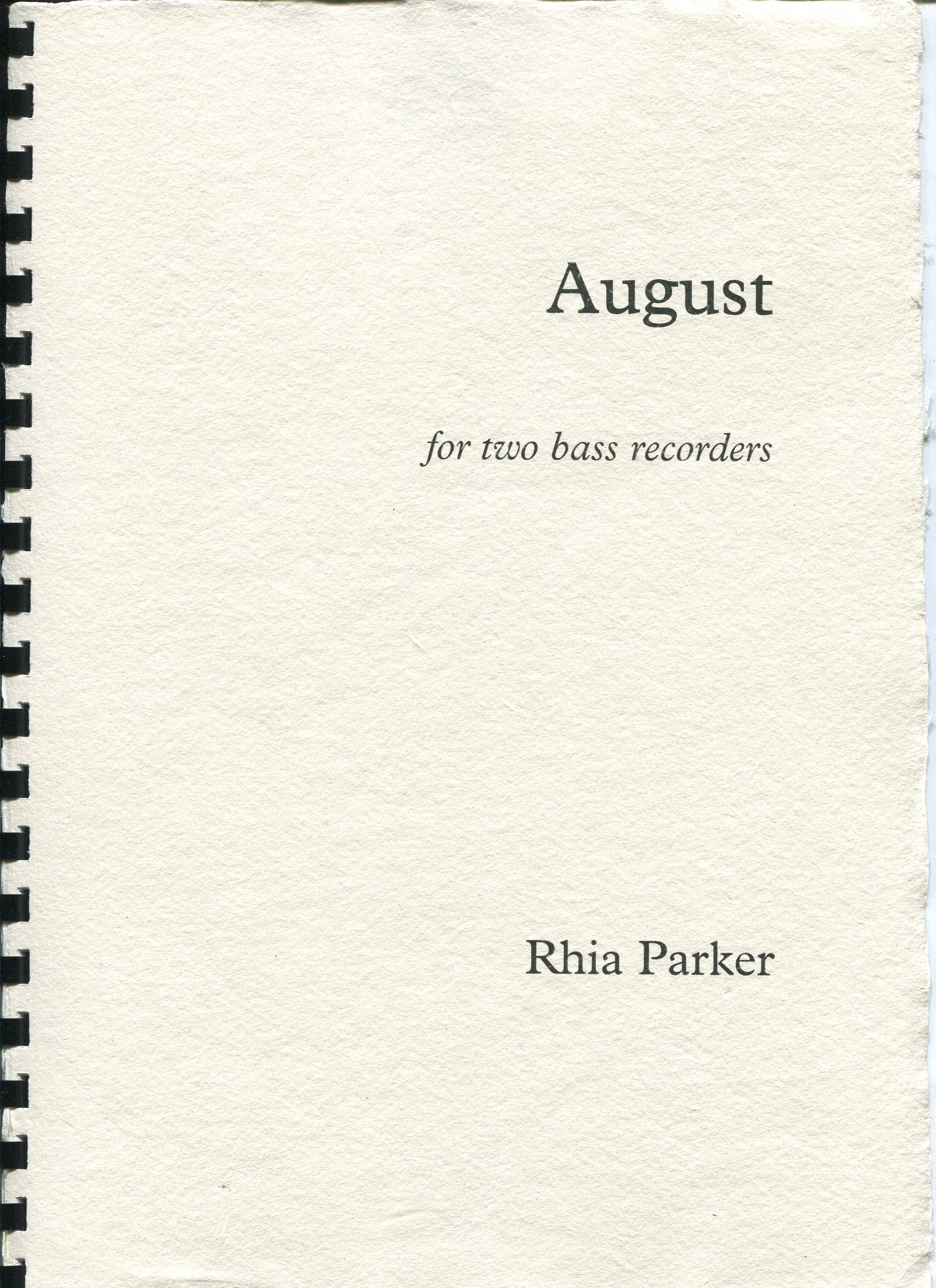 August for two bass recorders