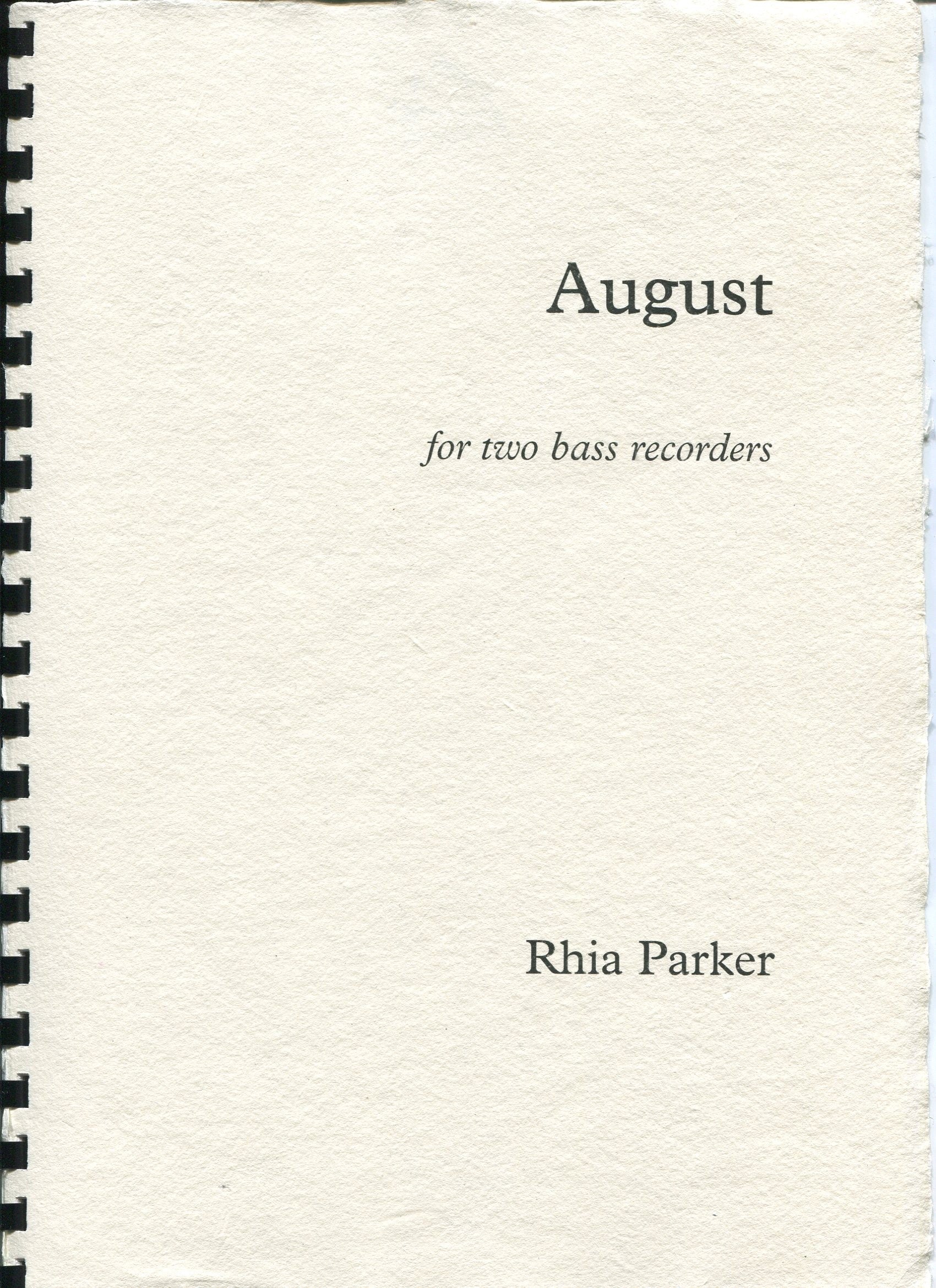 August for two bass recorders