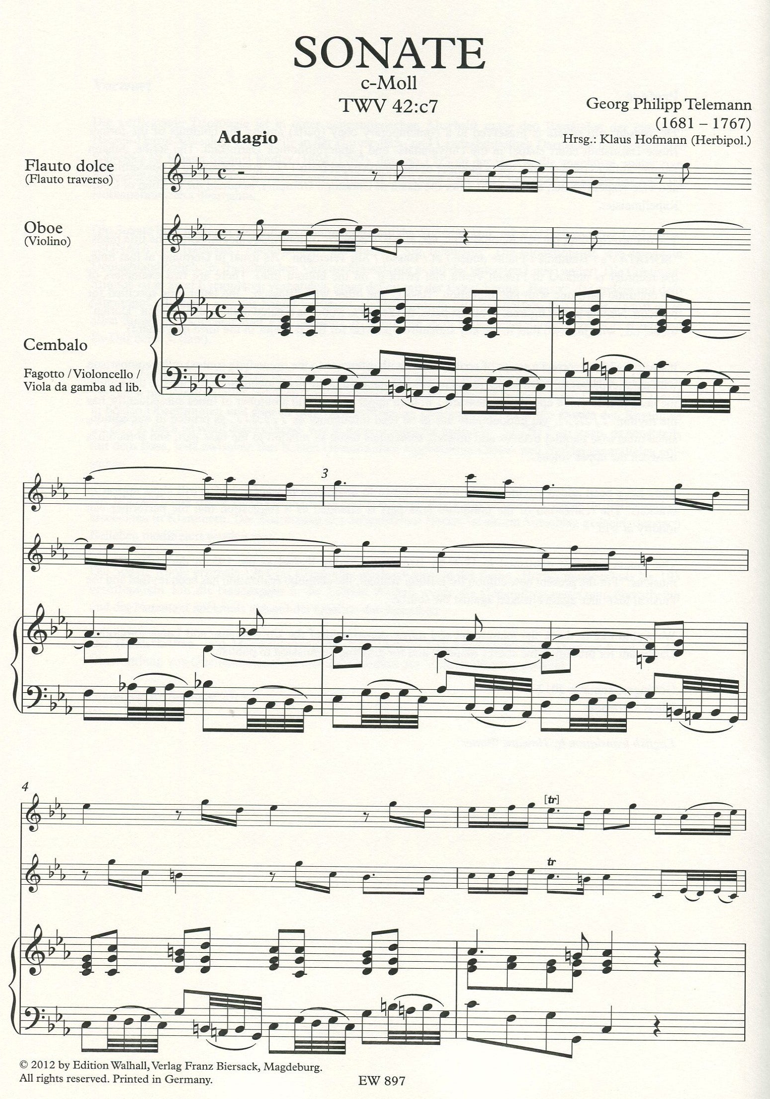 Sonata in c minor TWV 42:c7