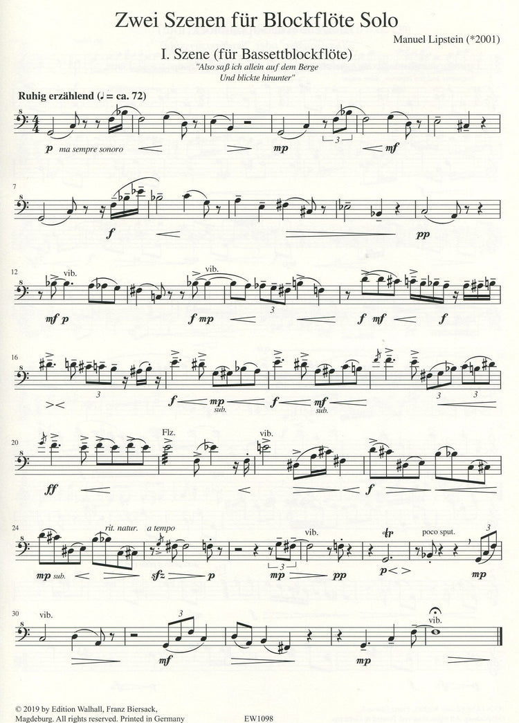 Two Scenes for Recorder