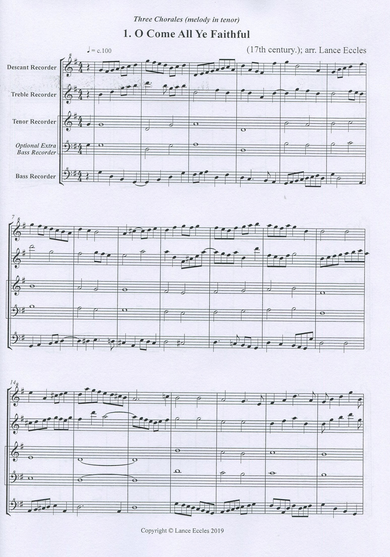 Three Chorales (melody in tenor)