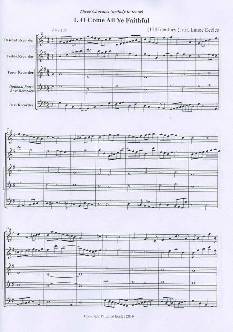 Three Chorales (melody in tenor)