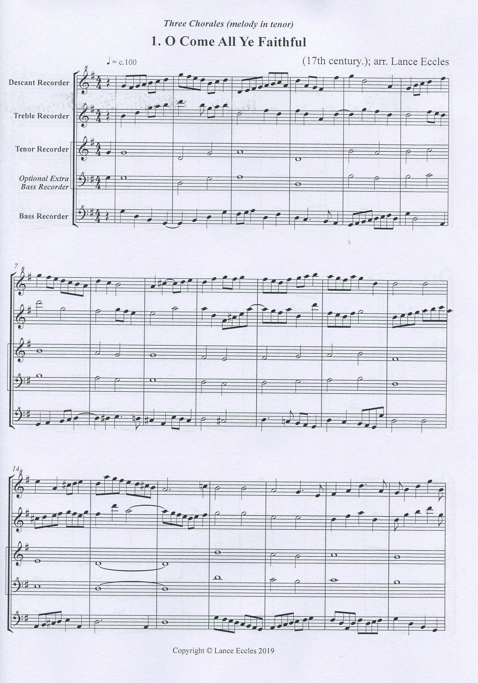 Three Chorales (melody in tenor)