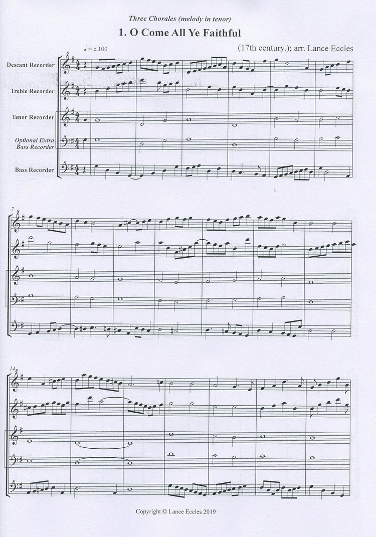 Three Chorales (melody in tenor)