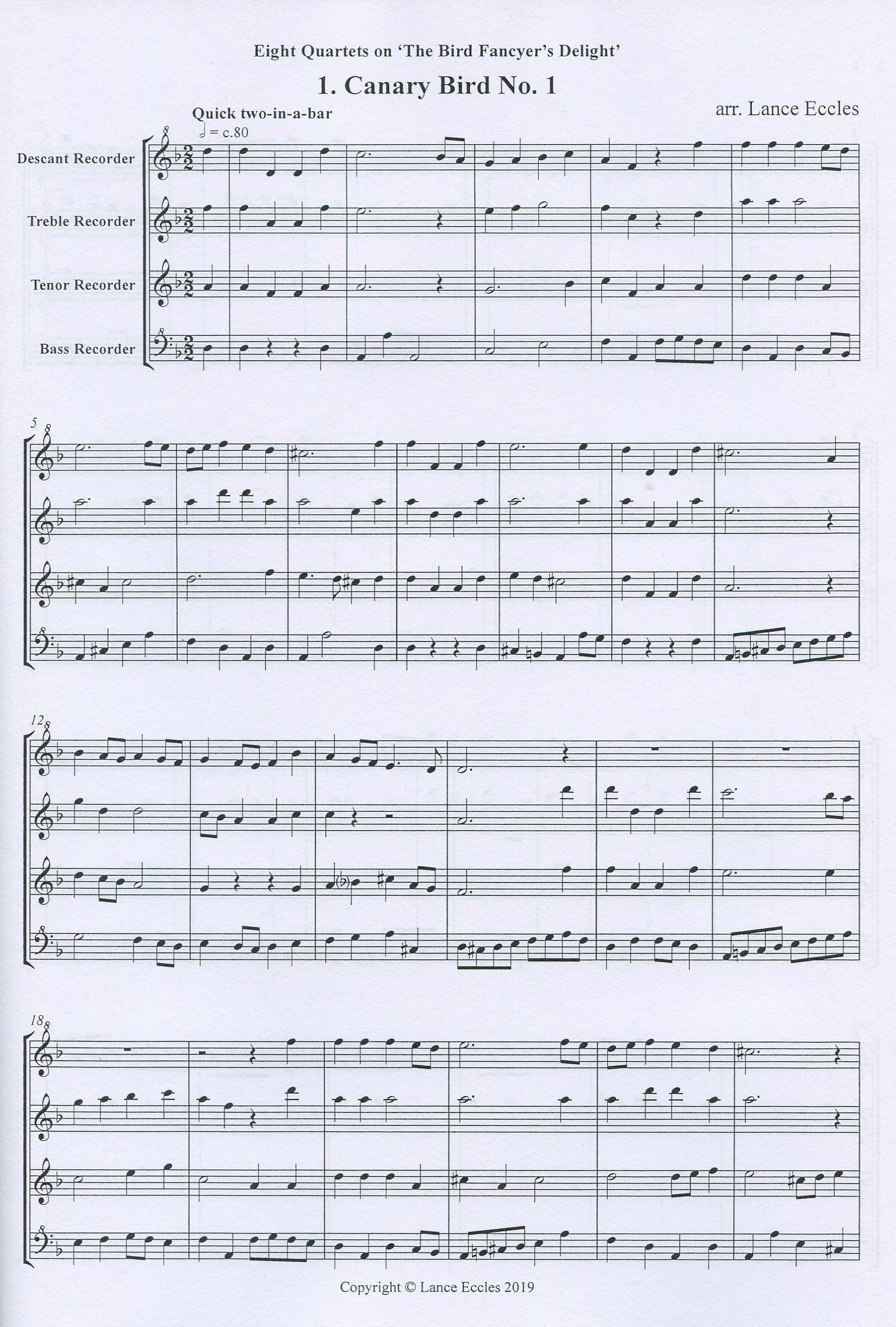 Eight Quartets on The Bird Fancyers Delight