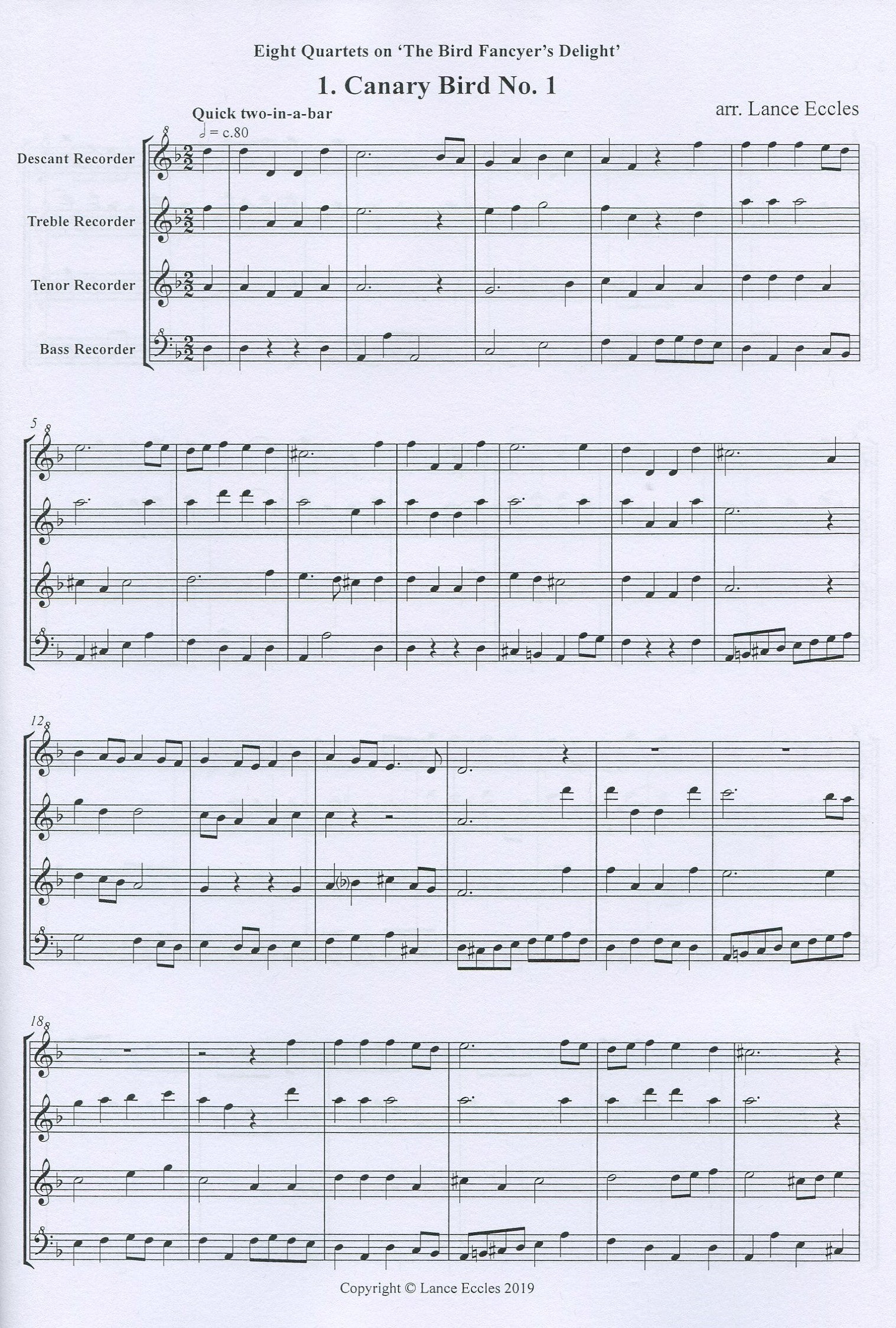 Eight Quartets on "The Bird Fancyer's Delight"