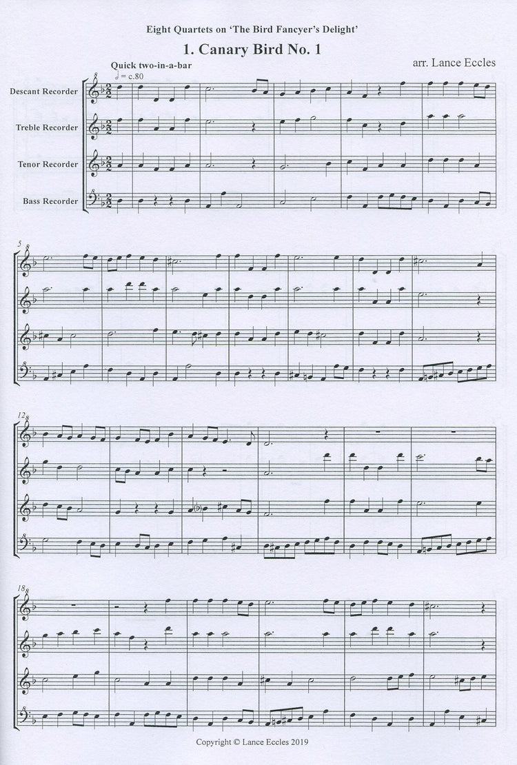 Eight Quartets on "The Bird Fancyer's Delight"