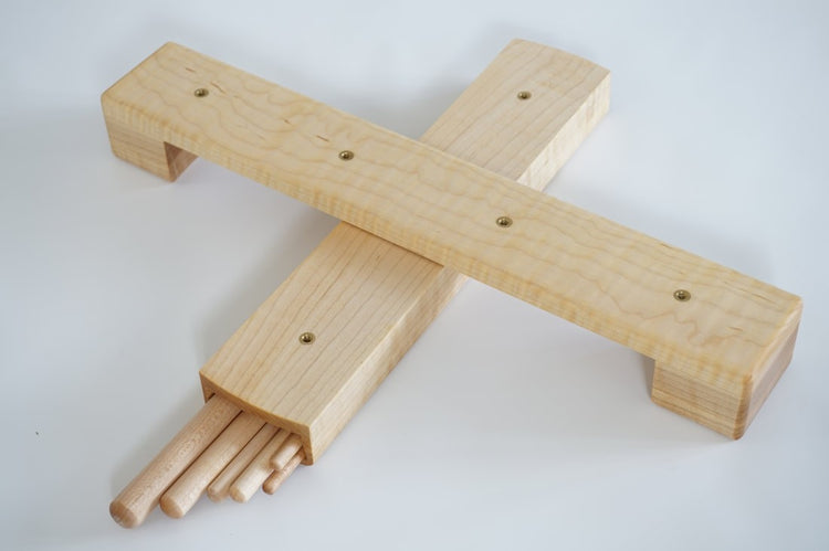 Handmade Cross Recorder Stand - Maple (standard compartment)