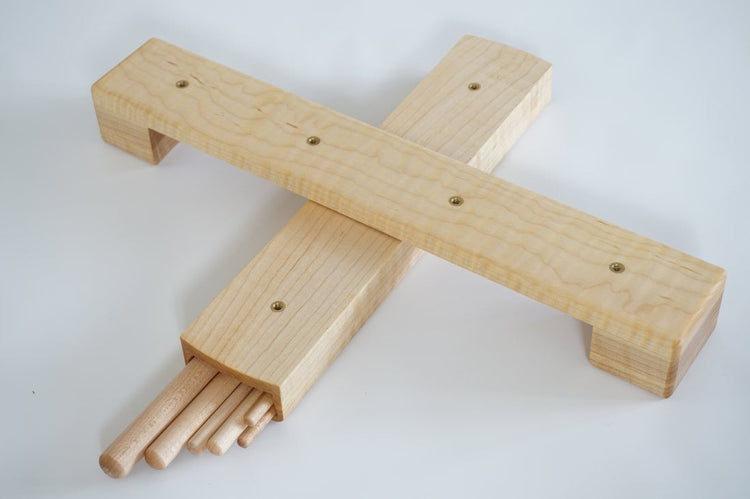 Handmade Cross Recorder Stand - Maple (standard compartment)