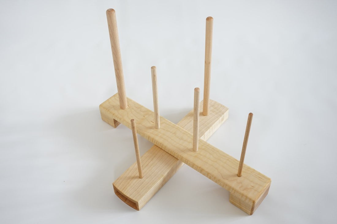 Handmade Cross Recorder Stand - Maple (standard compartment)