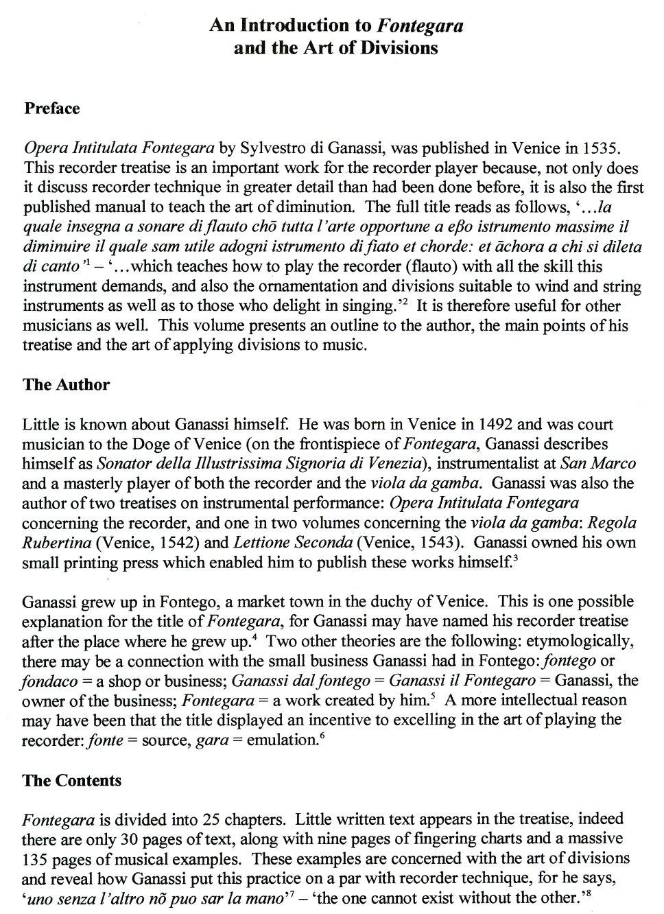 An Introduction to Fontegara and the Art of Divisions