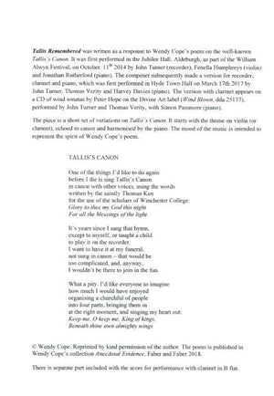 Tallis Remembered