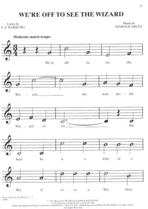 The Wizard of Oz selections for recorder