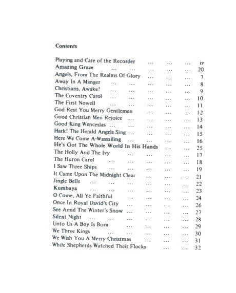 Christmas Songs for the Recorder