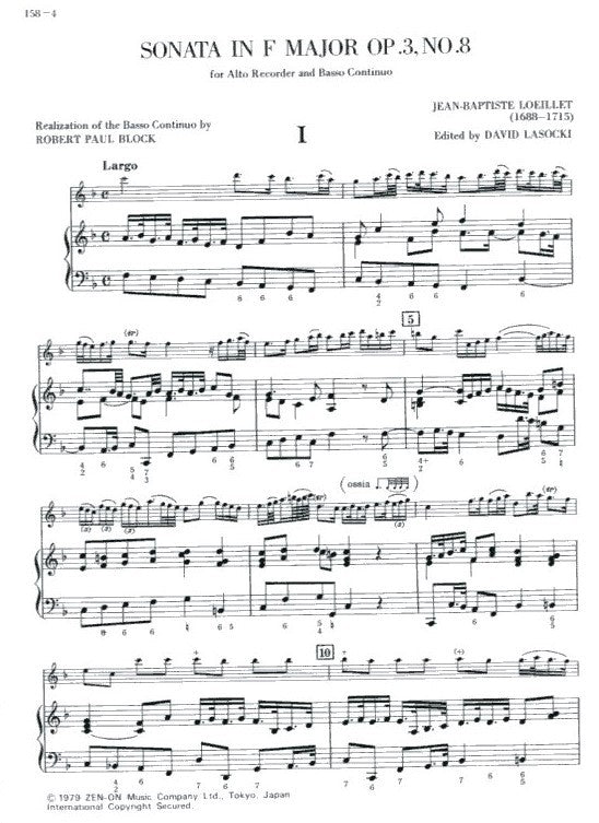 Sonata in F Major Op 3 No 8