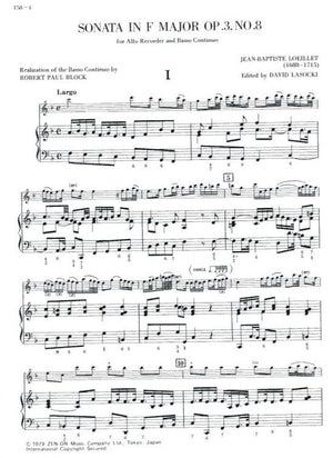 Sonata in F Major Op 3 No 8