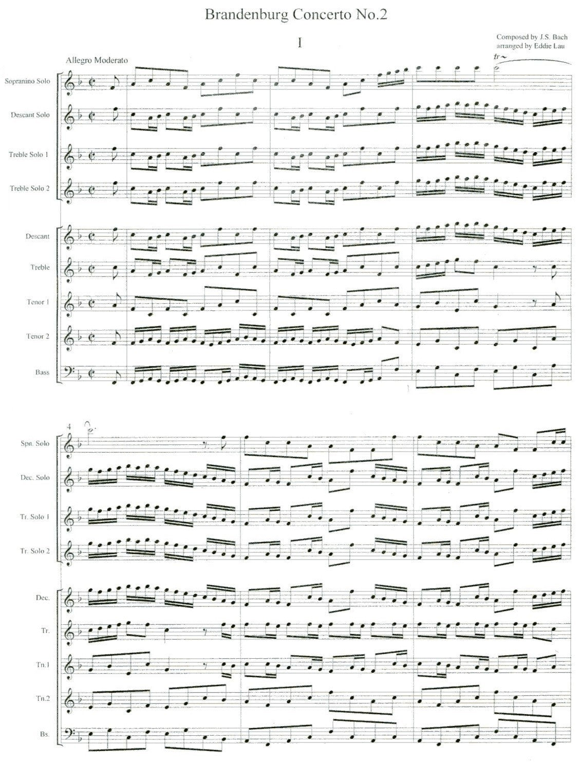 Brandenburg Concerto No 2 for Solo Descant  BWV-1047