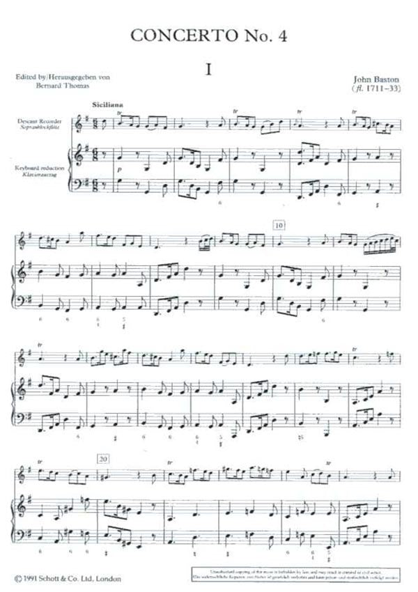 John Baston Concerto No. 4 in G major