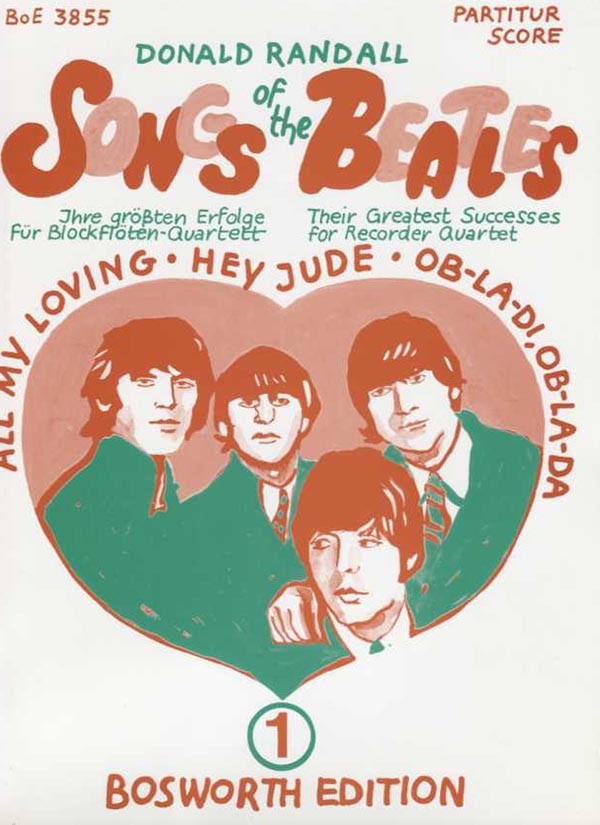 Songs of the Beatles for Rcorder Quartet - Book 1