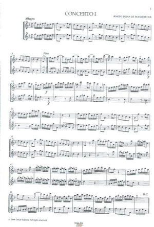 Six Concertos (Op. 38) for two Treble Recorders