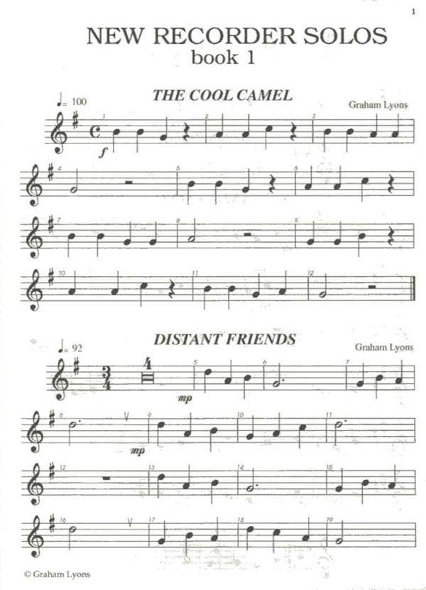 New Recorder Solos Book 1 - Beginners