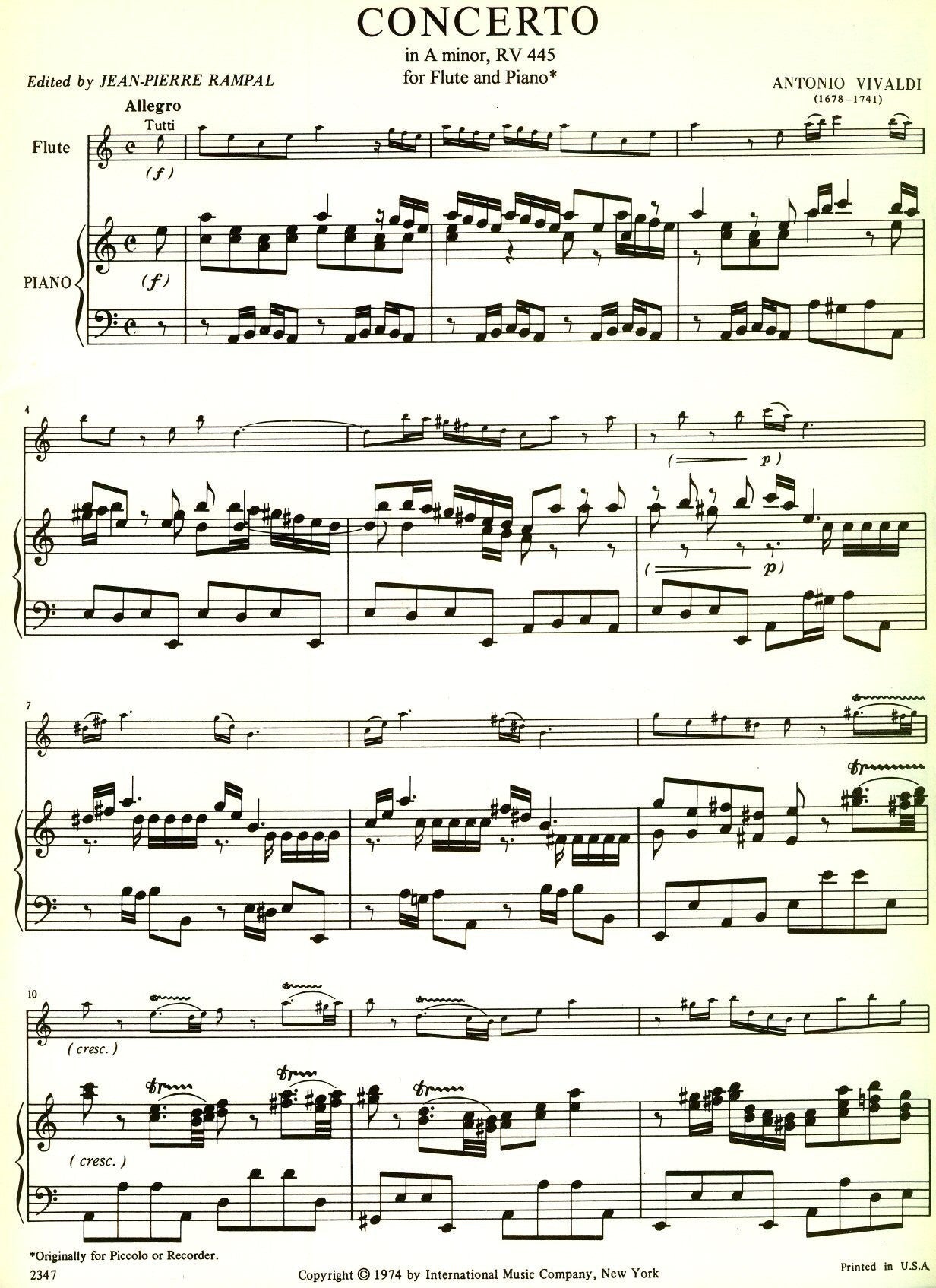Concerto in a minor