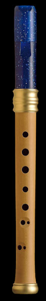 Adri's Dream Descant Recorder, Pearwood body/Blue Glitter Plastic headjoint