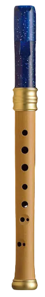 Adri's Dream Descant Recorder, Pearwood body/Blue Glitter Plastic headjoint