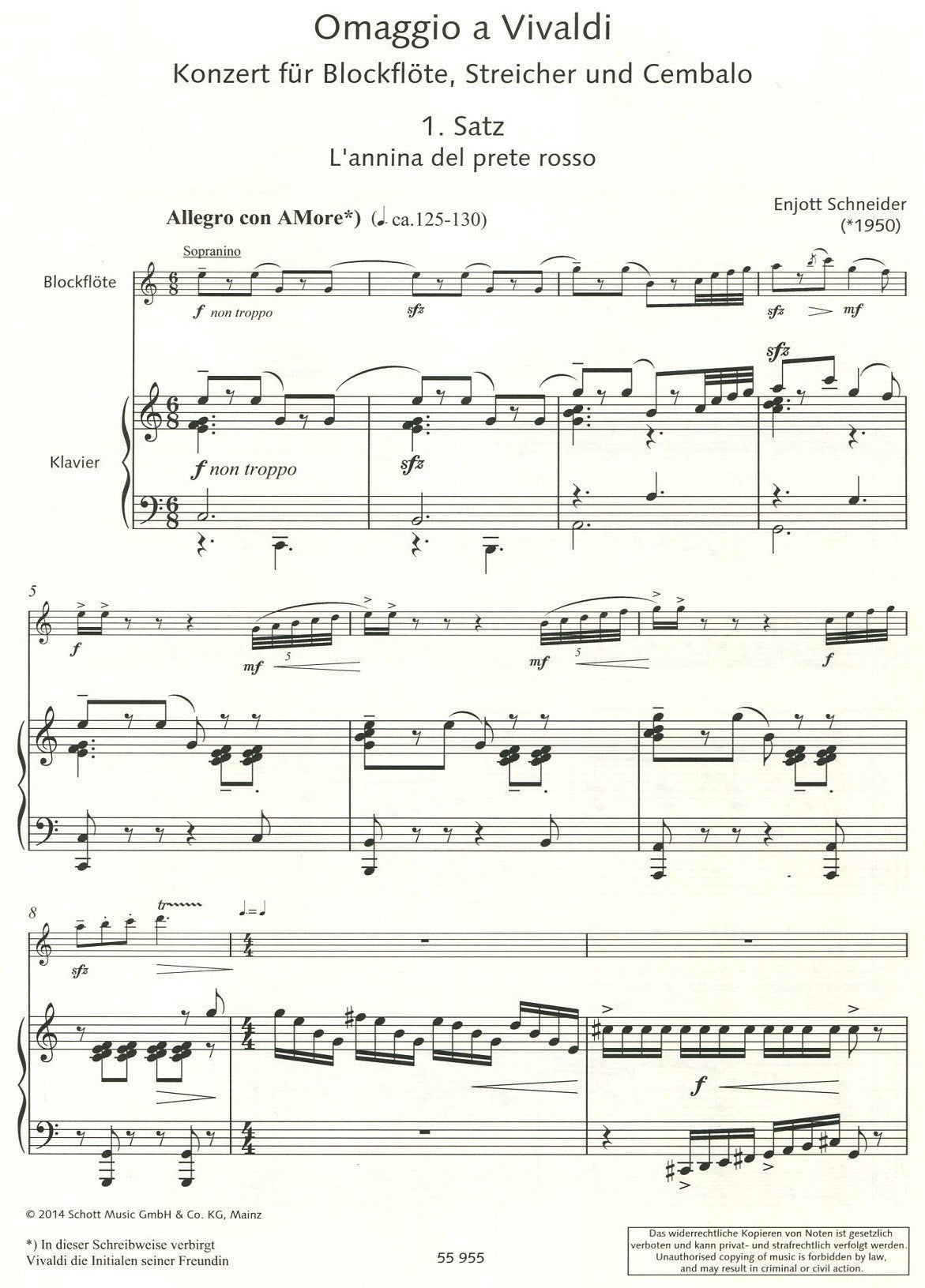 Omaggio a Vivaldi Concerto for Recorder
