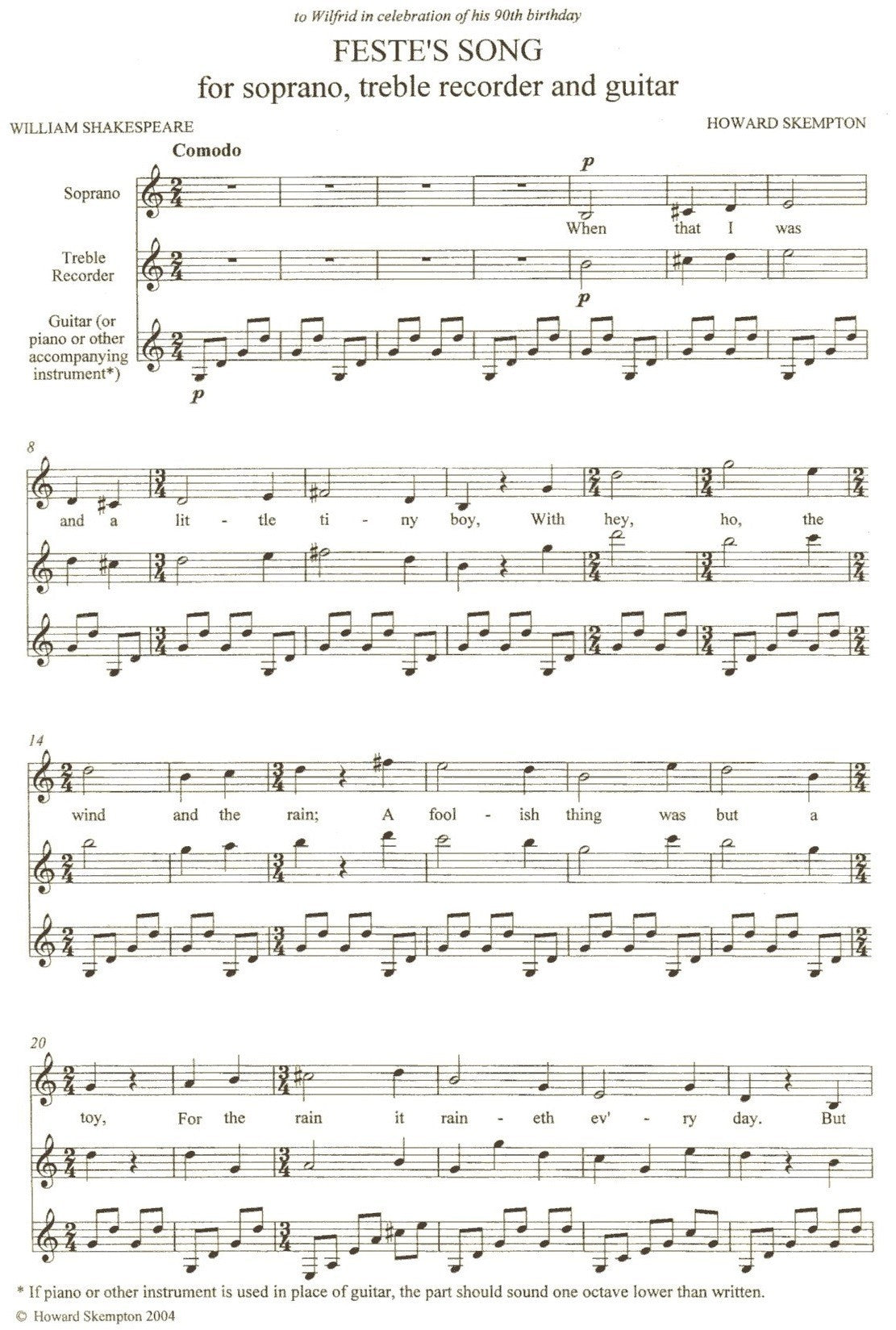 Feste's Song