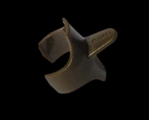 Adjustable thumb rest for Treble in Brown.