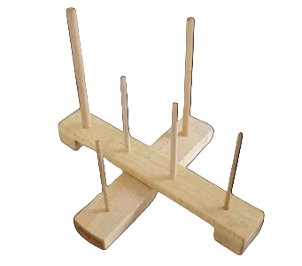 Recorder Cross Stand - Maple (standard compartment)