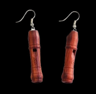 Miniature Recorder - Earrings - Tulipwood