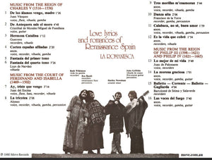 Love lyrics and romances of Renaissance Spain